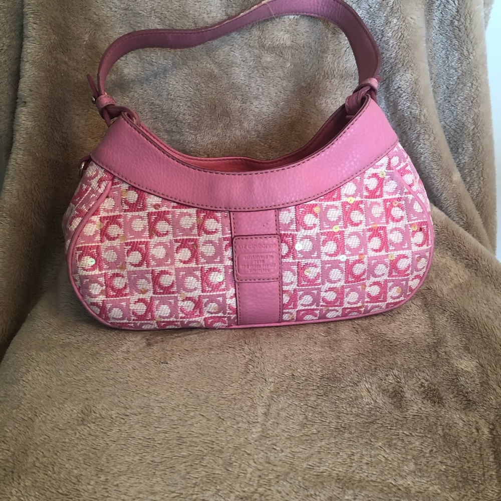 Liz Claiborne baguette-style logo purse